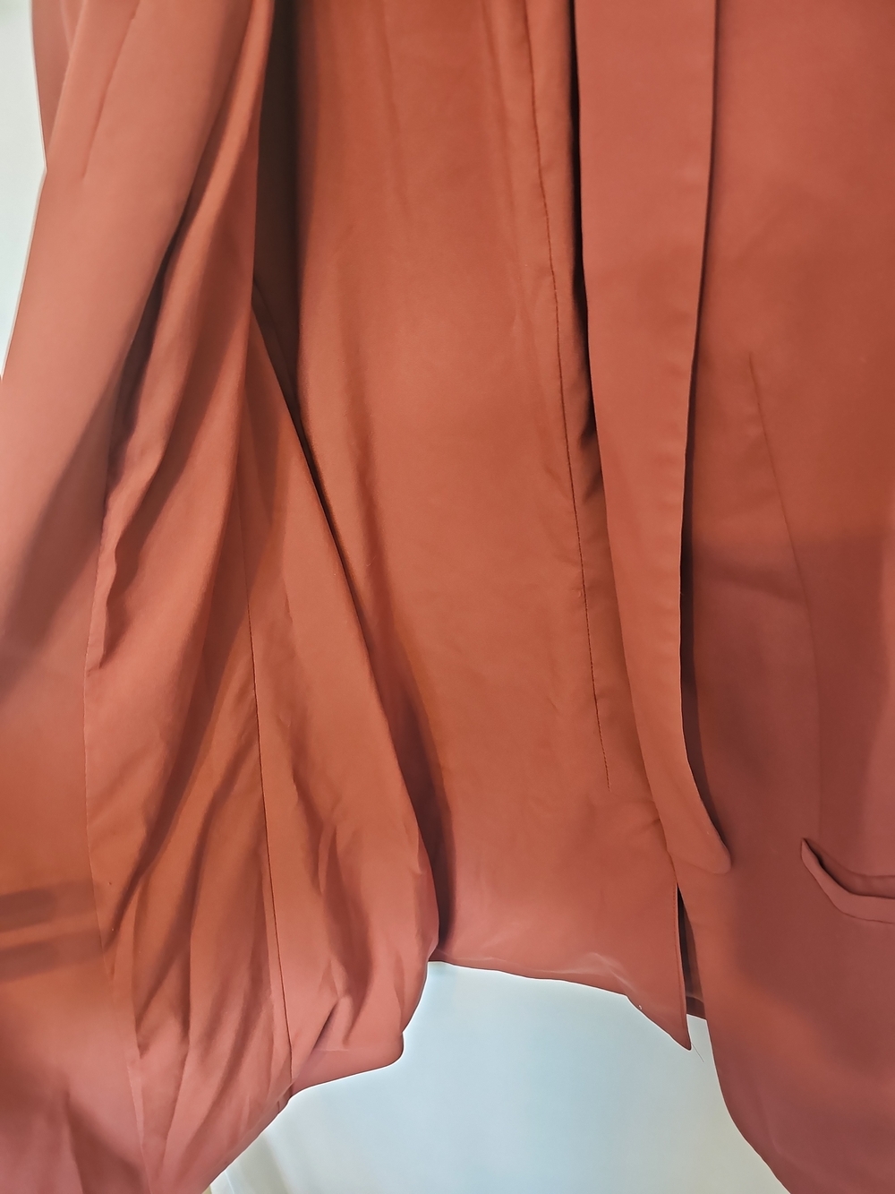 Express Women's Rust Open-Front Shawl Collar Blazer - Picture 7 of 8